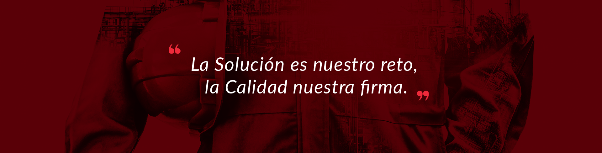 LA SOLUCIÓN ES NUESTRO RETO, LA CALIDAD NUESTRA FIRMA